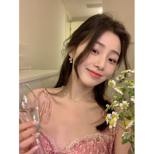 韓系閃鋯蝴蝶結珍珠耳環輕奢高級感耳釘獨特絕美耳飾無耳洞耳夾