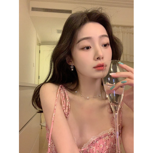 韓系閃鋯蝴蝶結珍珠耳環輕奢高級感耳釘獨特絕美耳飾無耳洞耳夾