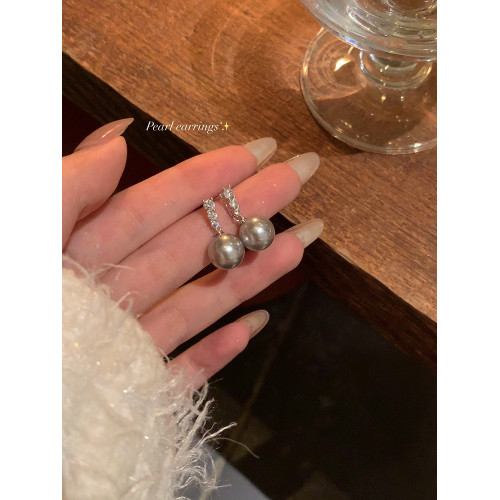韓系溫柔百搭閃鋯珍珠耳環女輕奢高級感耳釘獨特漂亮氣質耳飾耳夾