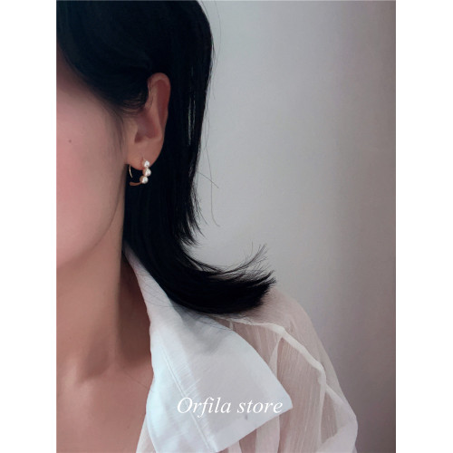 美國進口14K包金奧地利施家珍珠耳鉤防過敏簡約耳環耳釘耳飾耳勾