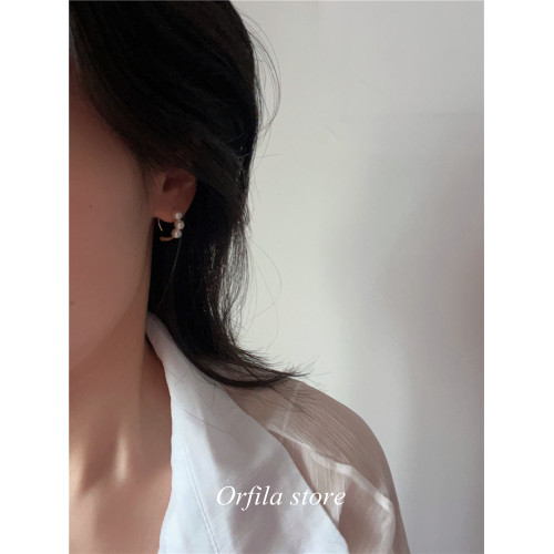 美國進口14K包金奧地利施家珍珠耳鉤防過敏簡約耳環耳釘耳飾耳勾