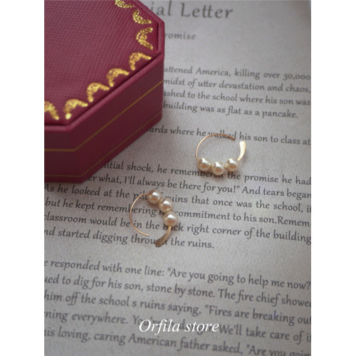 美國進口14K包金奧地利施家珍珠耳鉤防過敏簡約耳環耳釘耳飾耳勾