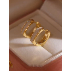 滴釉幾何耳釦輕奢高級感耳環小衆簡約設計耳釘2025新款方形耳飾女