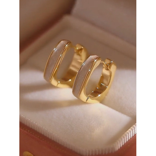 滴釉幾何耳釦輕奢高級感耳環小衆簡約設計耳釘2025新款方形耳飾女