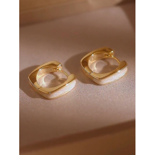 滴釉幾何耳釦輕奢高級感耳環小衆簡約設計耳釘2025新款方形耳飾女