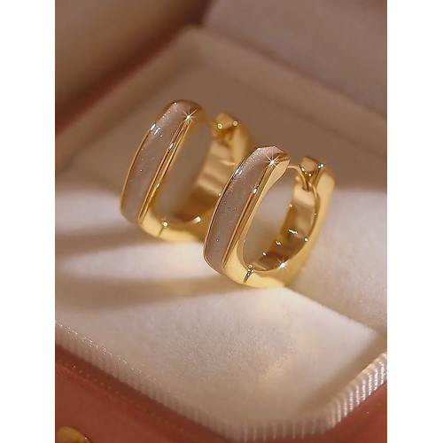 滴釉幾何耳釦輕奢高級感耳環小衆簡約設計耳釘2025新款方形耳飾女