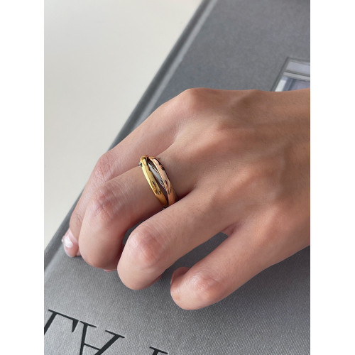 MAGICBOXACC極簡經典三環三色鈦鋼戒指不掉色百搭戒指指環素圈女