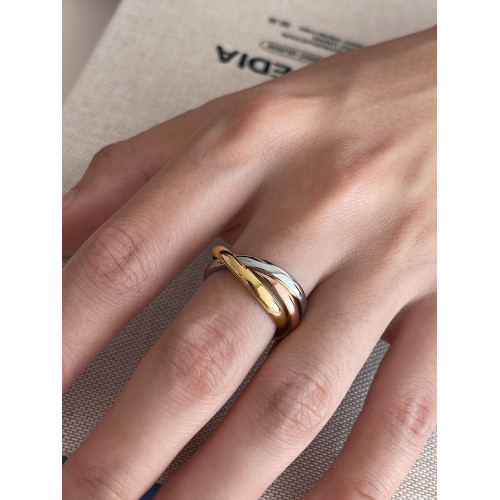 MAGICBOXACC極簡經典三環三色鈦鋼戒指不掉色百搭戒指指環素圈女