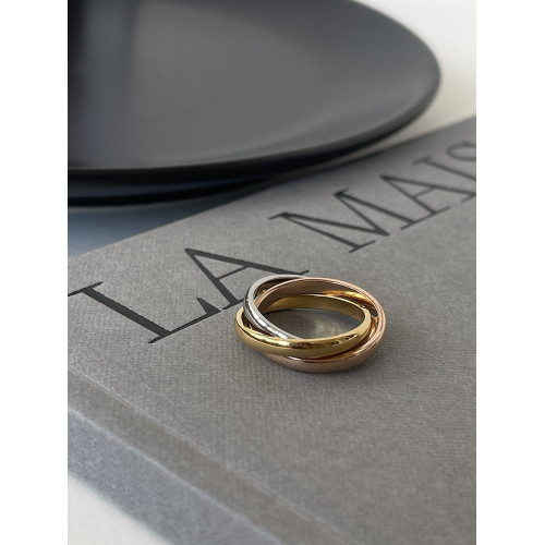 MAGICBOXACC極簡經典三環三色鈦鋼戒指不掉色百搭戒指指環素圈女