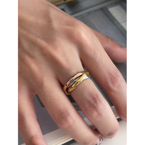 MAGICBOXACC極簡經典三環三色鈦鋼戒指不掉色百搭戒指指環素圈女