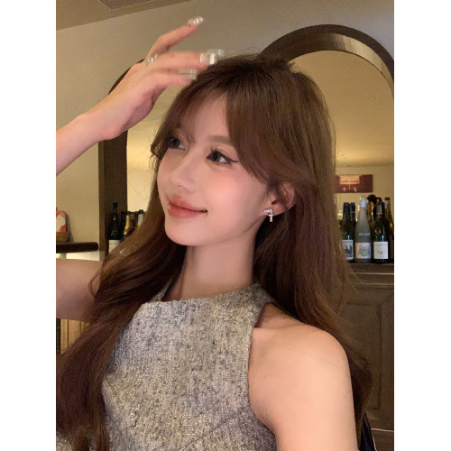 【蜜桃茶】靈感設計 精緻閃鑽耳環女秋冬高級感小衆獨特氣質耳飾