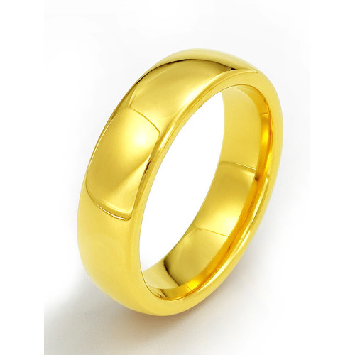 18K鎢金男士戒指高級感潮人時尚素圈食指環尾戒烏金首飾品不掉色