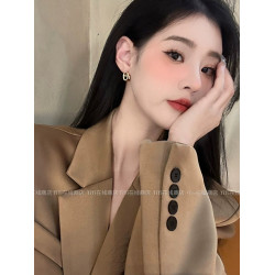 豬鼻子耳釦2026新款爆款耳釘幾何耳環高級感輕奢小衆設計氣質耳飾