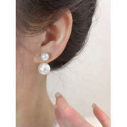 日韓小清新前後戴珍珠耳環獨特925銀針耳釘2025年新款爆款高級感