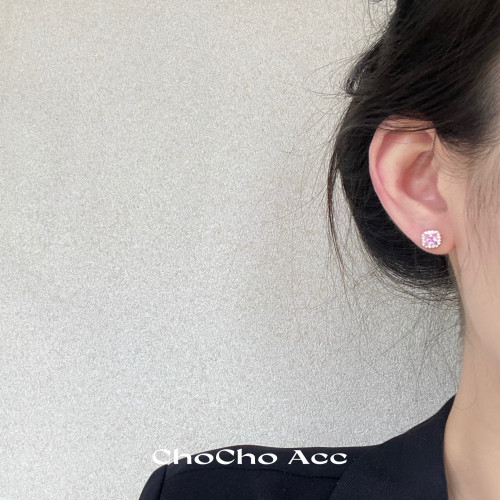 chocho/睡覺不用摘~精緻小巧方糖耳釘小衆設計感高級感百搭耳環女