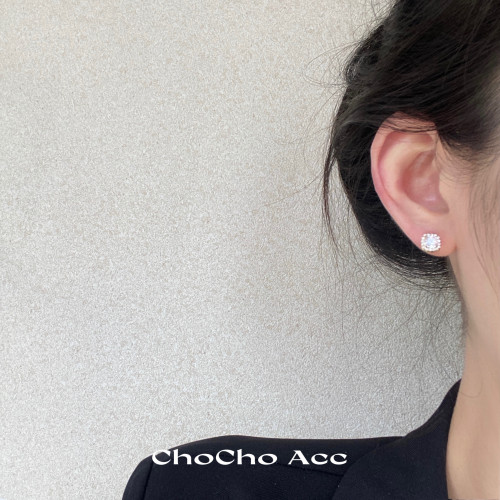 chocho/睡覺不用摘~精緻小巧方糖耳釘小衆設計感高級感百搭耳環女