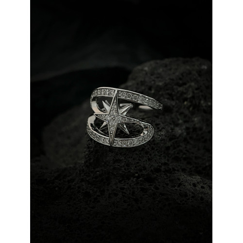 G-Overshare小衆冷淡風鑲鑽八芒星戒指男潮女個性百搭時尚指環