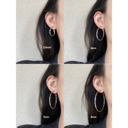 chocho/簡約圓圈大耳環極簡氣質金屬耳圈通勤高級感小衆個性耳飾