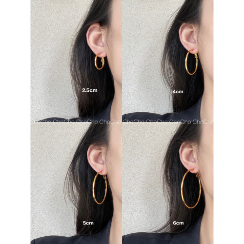 chocho/簡約圓圈大耳環極簡氣質金屬耳圈通勤高級感小衆個性耳飾