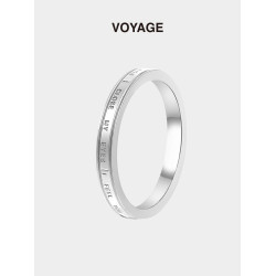 英文字母素圈鈦鋼戒指女輕奢高級感小衆設計學生黨冷淡風指環手飾