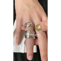 TOX ACC韓版甜酷星星閃鑲鑽可開口鏤空戒指女寬窄個性百搭指環女