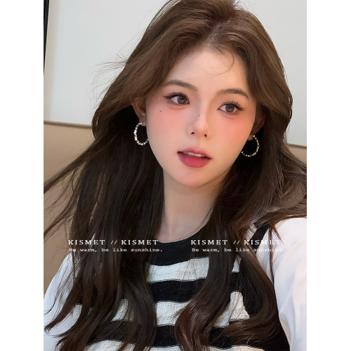 簡約碎銀子圓圈耳環2026新款爆款高級感耳釦耳圈小衆設計感耳飾女