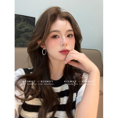 簡約碎銀子圓圈耳環2026新款爆款高級感耳釦耳圈小衆設計感耳飾女