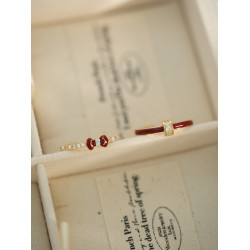 因缺斯汀【優雅限定】安可拉紅蝴蝶結戒指顯白氣質小衆高級