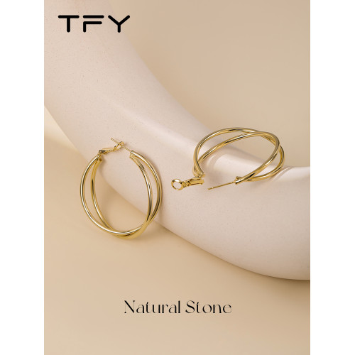 復古港風素圈耳環圈圈女2026新款爆款高級感秋冬金色極簡金屬耳圈 復古港風素圈耳環圈圈女2026新款爆款高級感秋冬金色極簡金屬耳圈