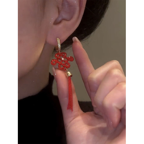 結長款流蘇耳環2023新款爆款高級秋冬耳釘女小衆獨特過年耳飾 結長款流蘇耳環2023新款爆款高級秋冬耳釘女小衆獨特過年耳飾