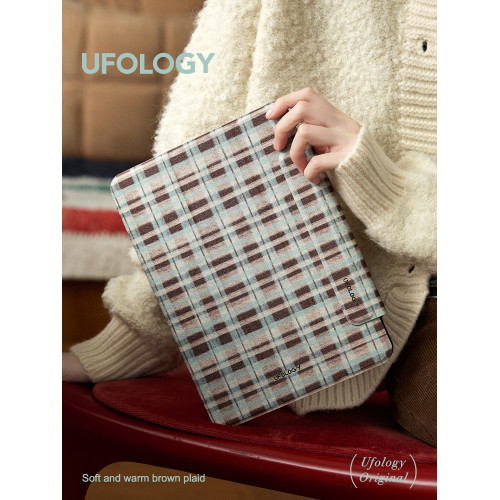Ufology原創適用ipad10保護殼pro11寸平板mini6保護套air4/5/6磁吸全包air3筆槽13寸蘋果7/8/9/10代格紋蘋果