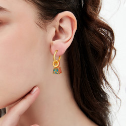 新中式國風稱心如意耳環女新款琺瑯玄學旺財耳飾錦鯉耳圈紅色耳墜