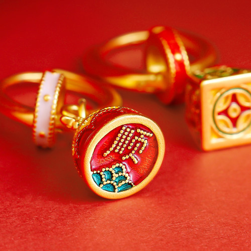 新中式國風稱心如意耳環女新款琺瑯玄學旺財耳飾錦鯉耳圈紅色耳墜 新中式國風稱心如意耳環女新款琺瑯玄學旺財耳飾錦鯉耳圈紅色耳墜
