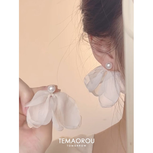 法式仙氣花朵耳環女2026新款高級感誇張度假耳飾甜美氣質一飾兩戴