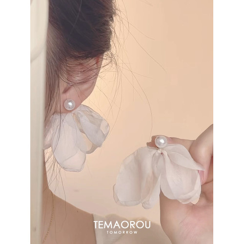 法式仙氣花朵耳環女2026新款高級感誇張度假耳飾甜美氣質一飾兩戴