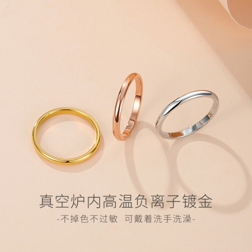 經典光面戒指細版18k玫瑰金小尾指尾戒小衆設計關節新款爆款男女