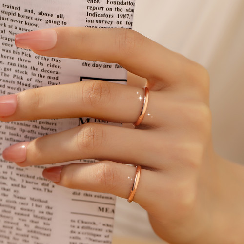 經典光面戒指細版18k玫瑰金小尾指尾戒小衆設計關節新款爆款男女