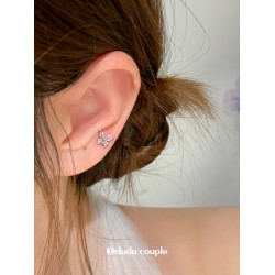 嘟嘟夫婦醫用鈦合金耳釘養耳洞1.2粗內螺旋免摘蝴蝶耳蝸耳骨釘女