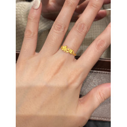 古法傳承24k金小衆獨特蝶戀花戒指女春夏新款高顔值千金氣質指環