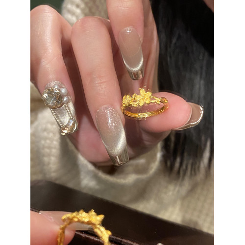 古法傳承24k金小衆獨特蝶戀花戒指女春夏新款高顔值千金氣質指環