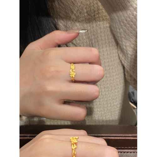 古法傳承24k金小衆獨特蝶戀花戒指女春夏新款高顔值千金氣質指環