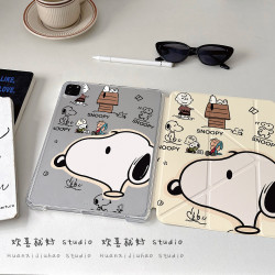 可拆卸滑軌適用iPad保護殼史努比2025年Pro11/13防彎Air6/7代10代10.9寸9代10.2寸7/8代mini7Y折12.9寸無筆槽