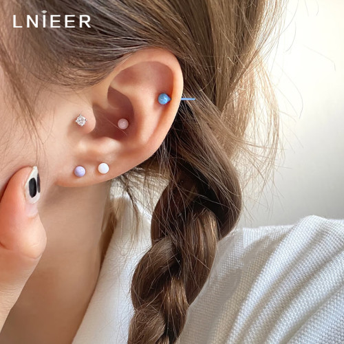 醫用生物瓷養耳洞耳釘防致敏耳環防堵免摘耳骨釘耳棒高級感耳飾女