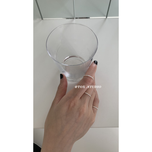 TOX ACC 波光粼粼韓系簡約素圈戒指三件套疊戴氣質簡約指環