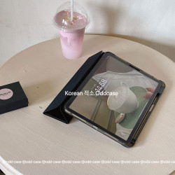 odd「黑色邊框半透」ipad air11/2025平板新款連體Y＋3折保護套10代10.9寸/4567橫屏竪屏10.2寸pro13全包殼