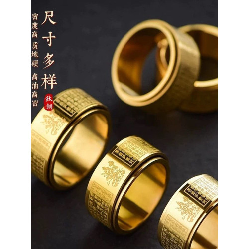 本命彿十二生肖守護心經轉動鈦鋼戒指潮男解壓可旋轉指環招財轉運