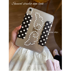 甜味山穀波點高級韓系ins風簡約荔枝紋平板保護殼防彎亞克力背板適用於ipad蘋果pro2022air456mini67星光色