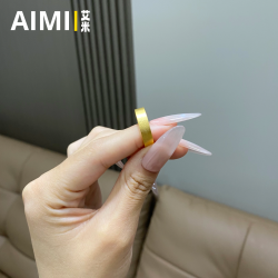 精工高定版古法磨砂面平安無事百搭戒指純銅鍍24K金實心裡外一色