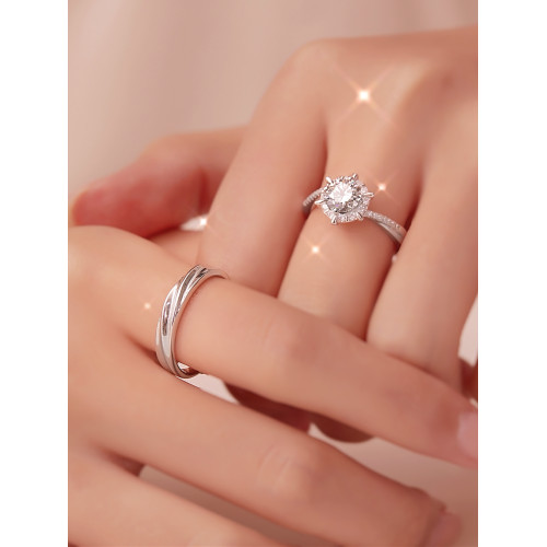 婚戒情侶對戒仿真結婚假鑽戒一對男女婚禮儀式求婚婚紗照鑽石戒指