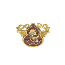 【謎失花蕾】新中式琺瑯滴油花紋戒指輕奢高級感網紅洋氣百搭指環